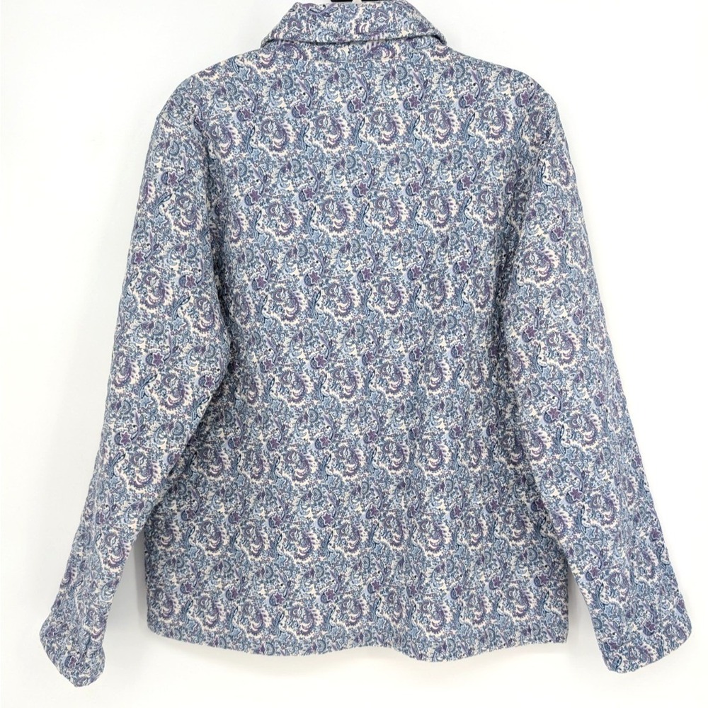 VTG Laura Ashley Quilted Paisley Cotton Jacket Boho Cottage Prairie Floral Large - Picture 3 of 14